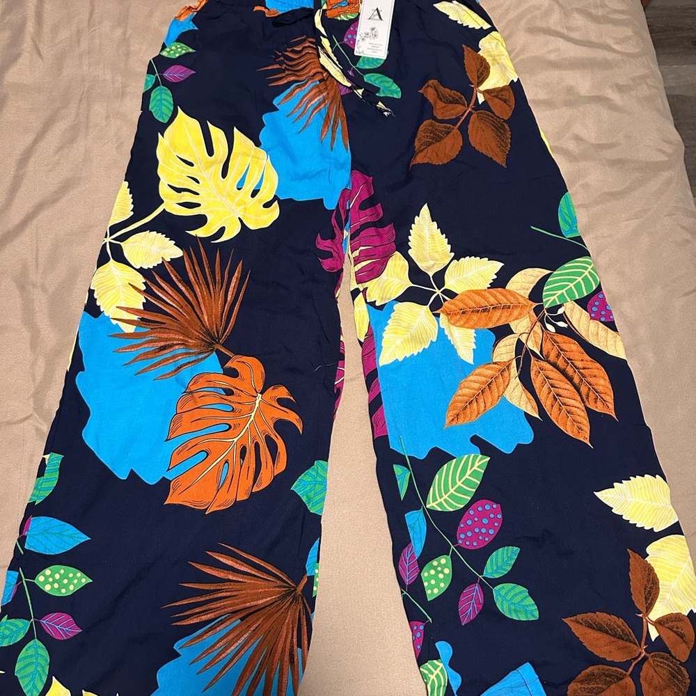Colorful Tropical Print Pants